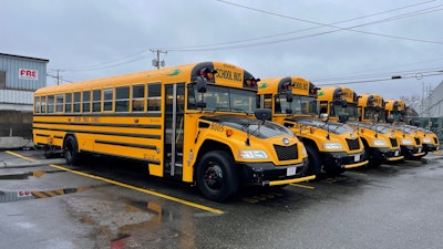 Boston Public Schools put its first 20 Blue Bird Vision electric school buses into service.
