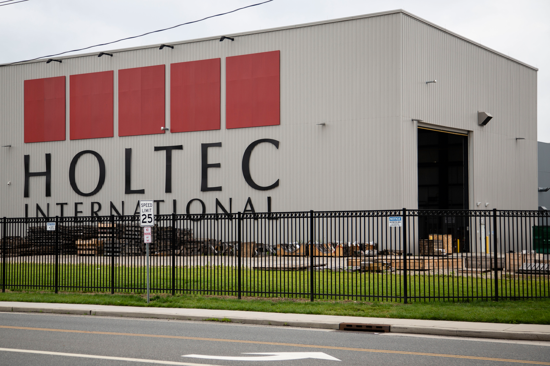 Materials lie outside a Holtec International facility in Camden, N.J., on June 18, 2019.