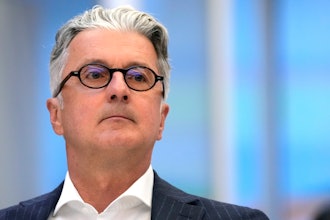 Rupert Stadler, former CEO of German car manufacturer Audi, sits in a regional court room in Munich, Germany, Tuesday, May 16, 2023.