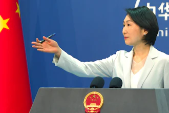 Chinese Foreign Ministry spokesperson Mao Ning gestures during a press conference at the Ministry of Foreign Affairs in Beijing, Wednesday, May 24, 2023.