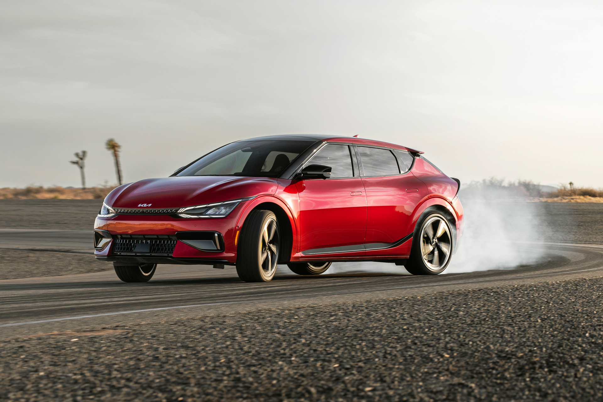 This photo provided by Kia, shows the 2023 Kia EV6 GT, a performance variant of their all-electric compact SUV.