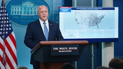 White House infrastructure coordinator Mitch Landrieu speaks during a briefing at the White House, May 12, 2023, in Washington. The massive federal effort to expand internet access to every home in the U.S. took a major step forward on Friday with the announcement of $930 million in 'middle mile' grants to shore up connections in dozens of places around the country where significant gaps in connectivity persist. 'These networks are the workhorses carrying large amounts of data over very long distances,' said Landrieu.