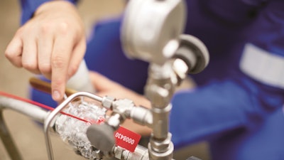 Figure 4. Another method to find leaks is to perform a bubble test, which helps determine if a fitting connection should be tightened or replaced.