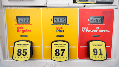 The per-gallon price is displayed electronically at the pump of a Shell station Wednesday, July 5, 2023, in Englewood, Colo. The national average for gas prices stood at about $3.78 a gallon on Tuesday — about 25 cents higher than that seen one month ago, according to motor club AAA.