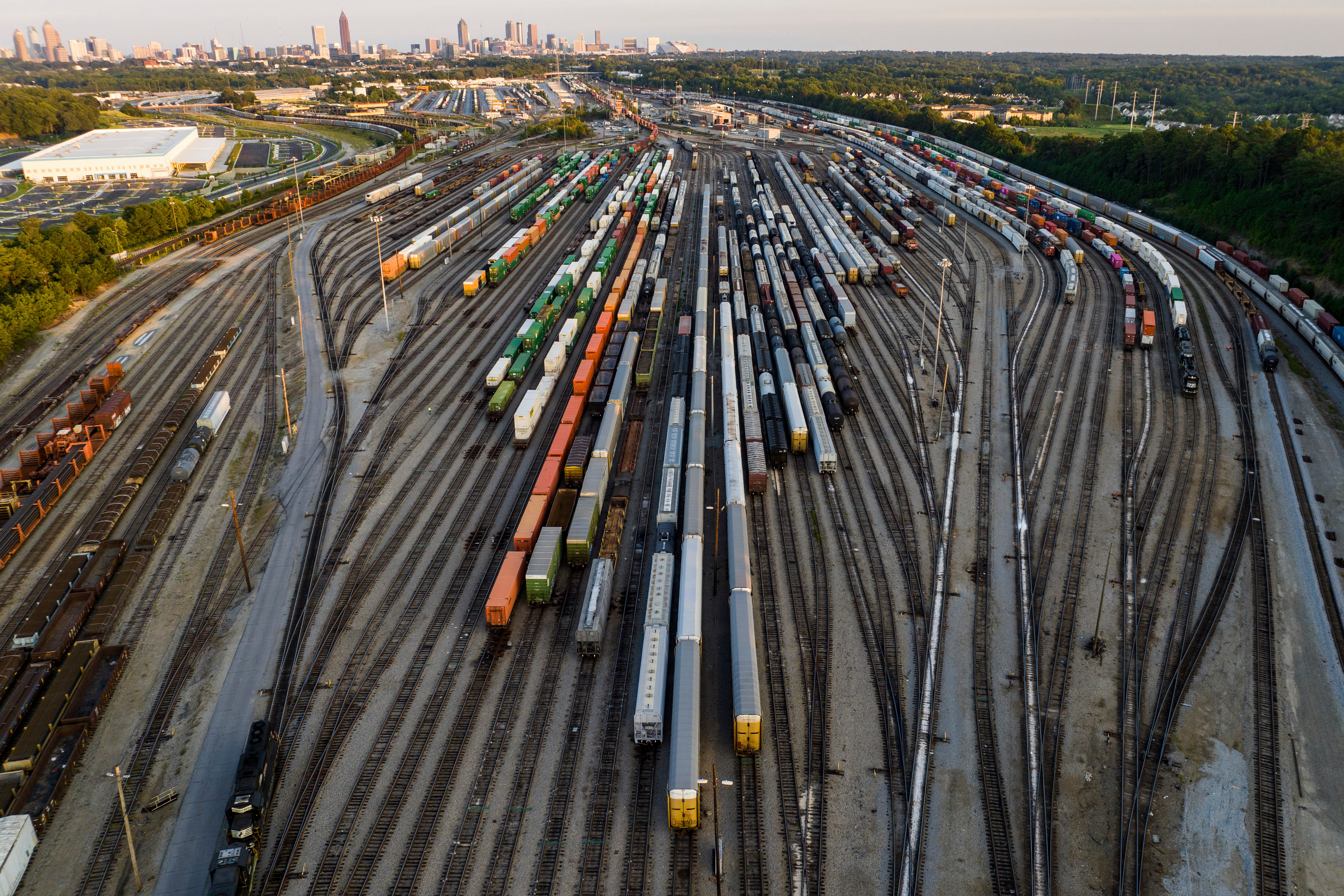 Freight cars in a Norfolk Southern rail yard, Atlanta, Sept. 14, 2022.