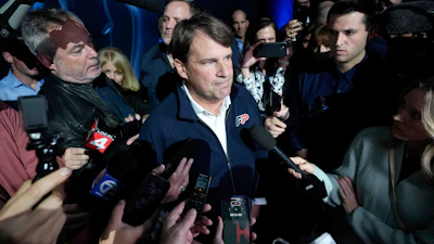 Jim Farley, President and Chief Executive Officer, Ford Motor Company speaks to reporters about the UAW contract talks at the North American International Auto Show in Detroit, Wednesday, Sept. 13, 2023.