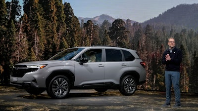 Jeff Walters, President and COO of Subaru America introduces the 2025 Subaru Forester at the AutoMobility LA Auto Show, Thursday, is introduced Thursday, Nov. 16, 2023, in Los Angeles.