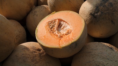 Cantaloupes displayed for sale in Virginia, July 28, 2017.