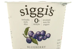 Siggi’s Dairy keeps its yogurts simple with white packaging, black text and a dab of color to indicate the flavor.