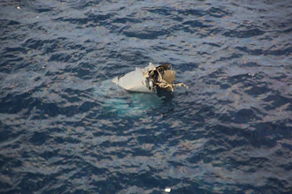 In this photo provided by Japan Coast Guard, debris believed to be from a U.S. military Osprey aircraft is seen off the coast of Yakushima Island in Kagoshima Prefecture in Japan Wednesday, Nov. 29, 2023.
