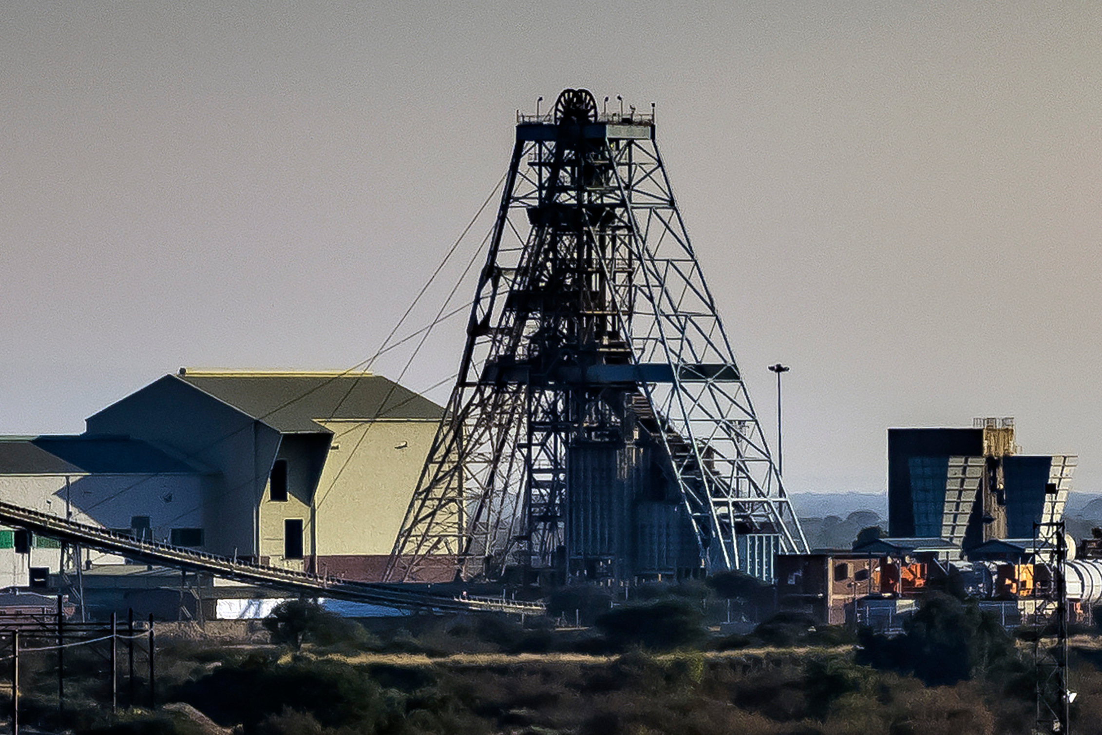 This is an undated photograph of Impala Platinum mine shaft 11, provided by Implats on Tuesday, Nov. 28, 2023, near Rustenburg, South Africa.