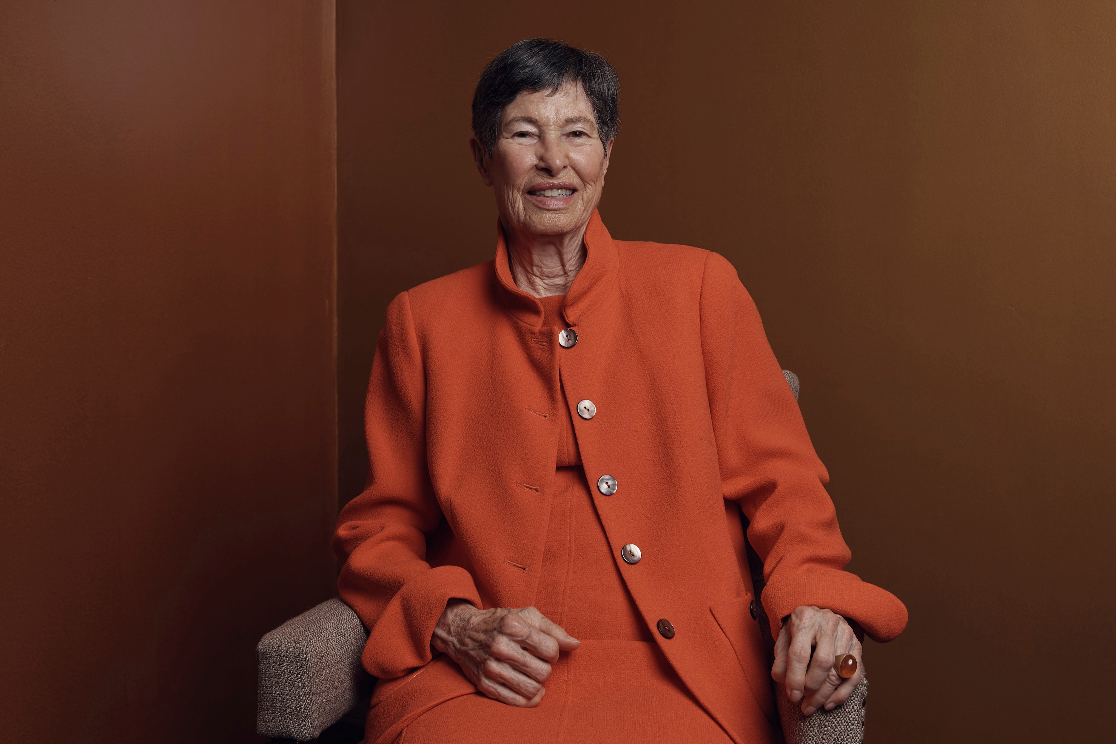 Lyda Hill poses for a picture before the Carnegie Medal of Philanthropy Ceremony at Gotham Hall on Thursday, Oct. 13, 2022, in New York.