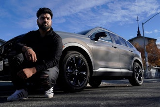 Shalinder Singh poses for photos in front of a 2024 Honda CR-V Hybrid in Sunnyvale, Calif., Monday, Dec. 11, 2023.