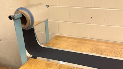 Shown here is a roll of Ateios’ thin sheet electrode material from a production line based on ORNL’s work.