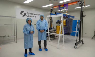 Samantha Murray, Vice President and Managing Director, Siemens Digital Industries Software, Australia and New Zealand (left) and Rajat Kulshrestha, CEO, Space Machines Company (right)