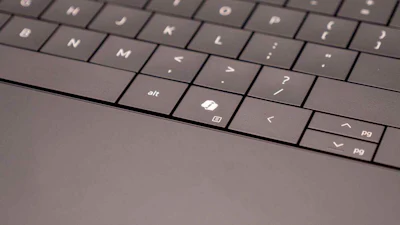 Microsoft's new Copilot key is seen on a Dell computer, next to the alt key, in this undated photo provided by AxiCom.