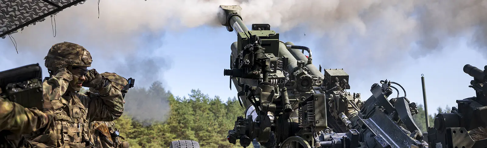 An M777 being fired.