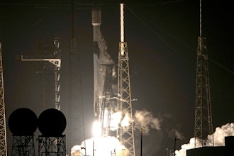 A SpaceX Falcon 9 rocket on NASA's Plankton, Aerosol Cloud Ocean Ecosystem (PACE) mission lifts off from Space Launch Complex 40 at the Cape Canaveral Air Force Station in Cape Canaveral, Fla., Thursday, Feb. 8, 2024.