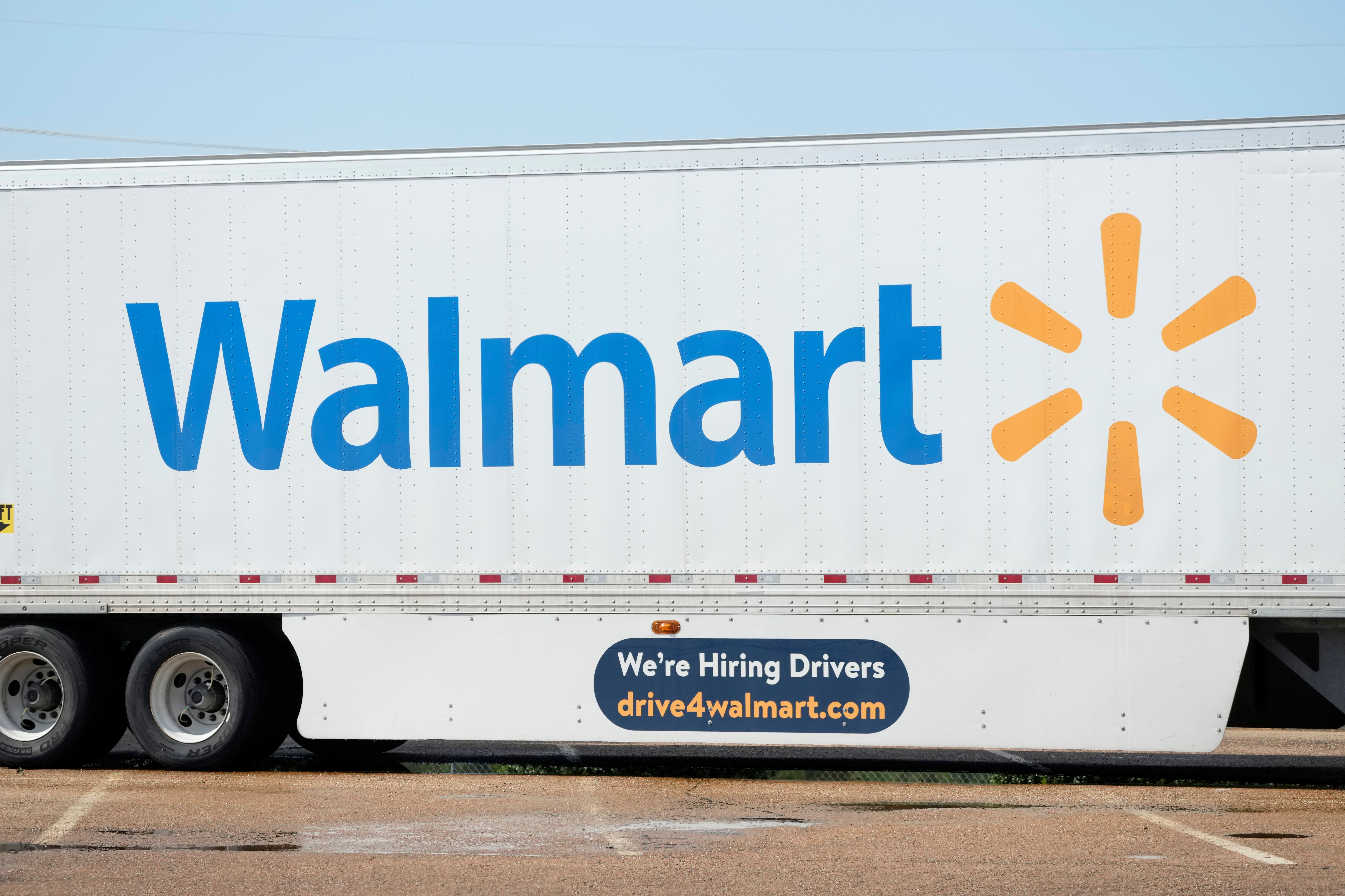 A tractor trailer bearing the Walmart logo in Richland, Miss., Sept. 6, 2023.