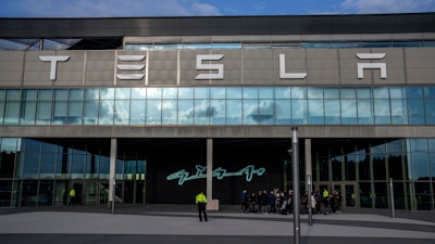 A general view of the Tesla Gigafactory for electric cars in Gruenheide near Berlin, Germany, Tuesday, March 5, 2024.