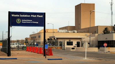 A sign markss he Waste Isolation Pilot Plant, March 6, 2014, near Carlsbad, N.M.