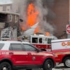 Emergency personnel at the site of an explosion at a chocolate factory in West Reading, Pa., March 25, 2023.