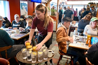 Waitress Rachel Gurcik serves customers at the Gateway Diner, Westville, Pa. Oct. 22, 2023.