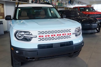 A Ford Bronco is displayed at a Gus Machado Ford dealership on Jan. 23, 2023, in Hialeah, Fla.