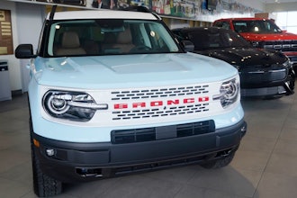 A Ford Bronco is displayed at a Gus Machado Ford dealership on Jan. 23, 2023, in Hialeah, Fla.