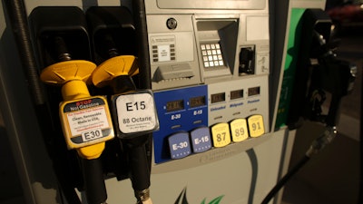 An E15 nozzle on a pump at service station in Minneapolis, Oct. 28, 2013.