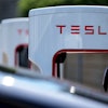 A Tesla charging station is seen, Sept. 28, 2023, in Woodstock, Ga.