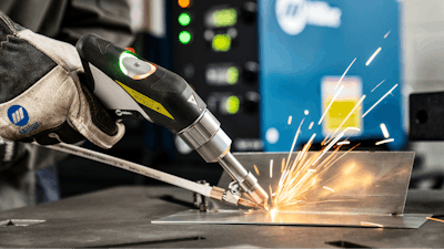 The Miller OptX 2kW handheld laser welder is ideal for precision welding applications with tight fit-up and minimal gaps where high productivity is needed, including sheet metal, fabrication, manufacturing, aerospace and defense, transportation and HVAC.