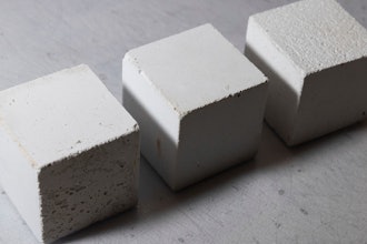 Mortar cubes rest in the product lab at Fortera's facility in San Jose, Calif., Wednesday, April 10, 2024.