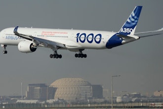 An Airbus A350 prepares to land at the Dubai Air Show, United Arab Emirates, Nov. 14, 2023. In the latest round of their decades-long battle for dominance in commercial aircraft, Europe's Airbus has established a clear sales lead over Boeing as the American company deals with the fallout from manufacturing troubles and ongoing safety concerns.