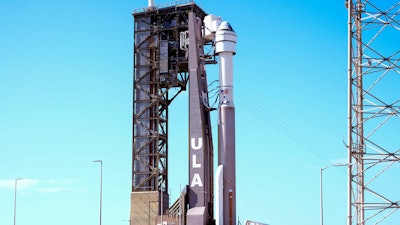 Boeing's Starliner capsule atop an Atlas V rocket stands ready for its upcoming mission at Space Launch Complex 41 at the Cape Canaveral Space Force Station, Sunday, May 5, 2024, in Cape Canaveral, Fla. Launch is scheduled for Monday evening.