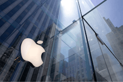 In this June 16, 2020 file photo, the sun is reflected on Apple's Fifth Avenue store in New York.