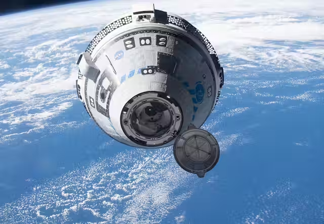 Boeing’s Starliner spacecraft on approach to the International Space Station during an uncrewed test in 2022.
