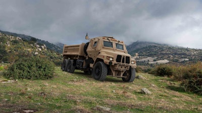 An FMTV made by Oshkosh Defense.