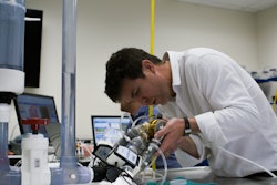 BiVACOR Total Artificial Heart attached to Mock Circulation Loop for Pump Hydraulics Performance Testing with Daniel Timms, PhD, Founder & CTO.