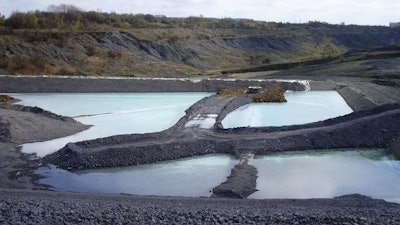 Slag deposit at Scunthorpe Steel Work.