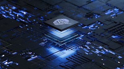 Artificial Intelligence 3D rendering concept.