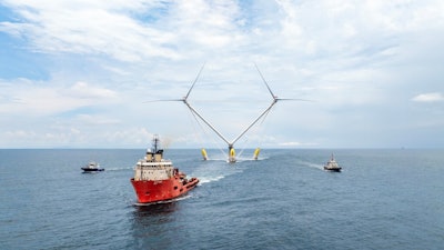 Mingyang's OceanX towing in progress, Guangdong Province, China.