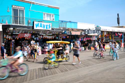 Small businesses line the boardwalk in Wildwood, N.J., on Aug. 9, 2024.