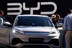 Visitors look at the Chinese made BYD ATTO 3 at the IAA motor show in Munich, Germany, on Sept. 8, 2023.