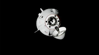 SpaceX capsule Dragon approaches the International Space Station, Sunday, Sept. 29, 2024.
