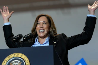 Democratic presidential nominee Vice President Kamala Harris campaigns with President Joe Biden at the IBEW Local Union #5 union hall in Pittsburgh on Labor Day, Monday, Sept. 2, 2024.