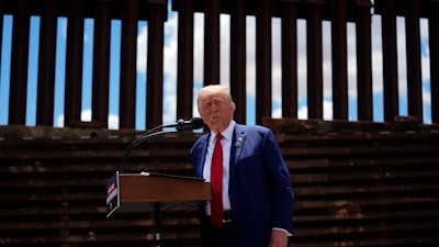Former President Donald Trump speaks along the southern border in Sierra Vista, Ariz., Aug. 22, 2024.