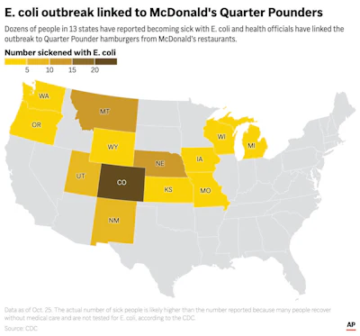 Health officials are investigating an E. coli outbreak that has sickened people in 13 states.