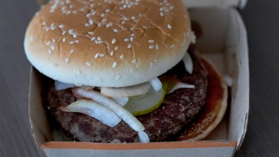 A McDonald's Quarter Pounder sandwich purchased, Wednesday, Oct. 23, 2024, in Chicago.
