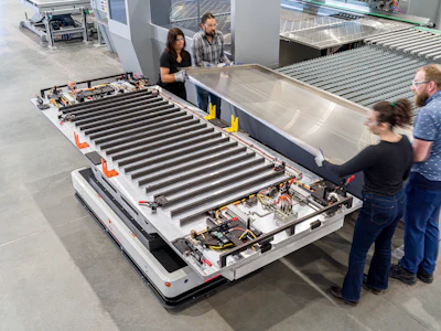 A factory cell at Verdagy's new electrolyzer manufacturing facility in Newark, California.